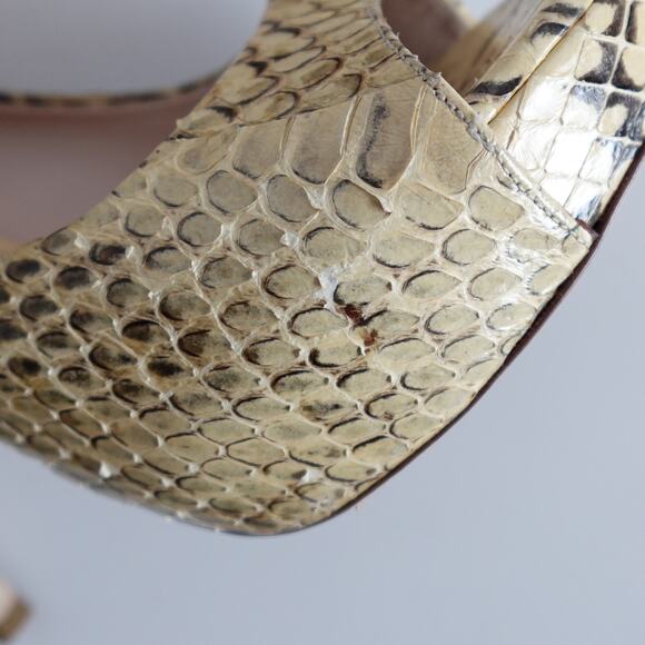 Vintage Y2K Miu Miu Python Snakeskin Peep Toe High Heel Platform Pumps - Picture 8 of 16